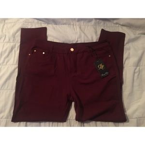 Plus Size Burgundy Jeggings